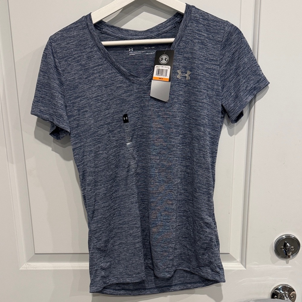 Under Armour Women's Heathered Blue V-Neck Tee